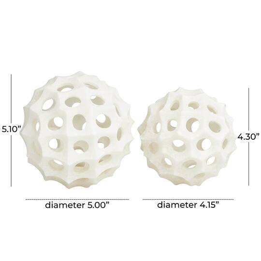 Cream Orb Abstract Sculpture Set